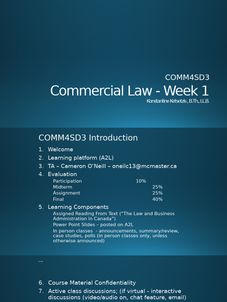 Week 1 Class Slides - Law, Society, and Business1 | PDF | Common Law ...