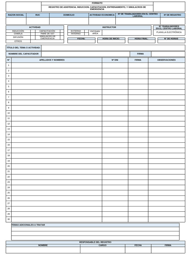SSMA-FR-009 Formato de Asistencia (Rv.12) | PDF