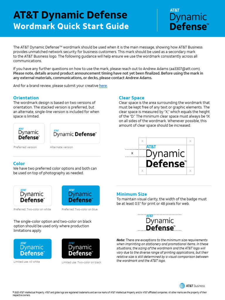 AT&T Dynamic Defense Wordmark Guide | PDF | Logos