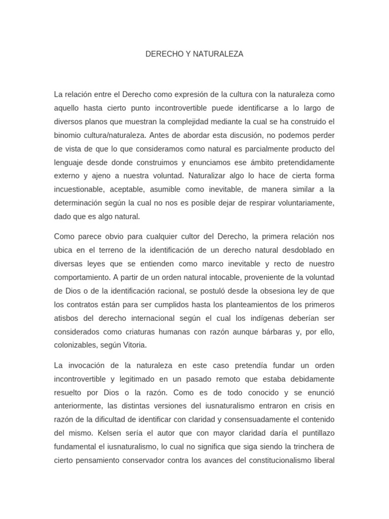 Derecho y Naturaleza | PDF | La Ley natural | Derechos humanos