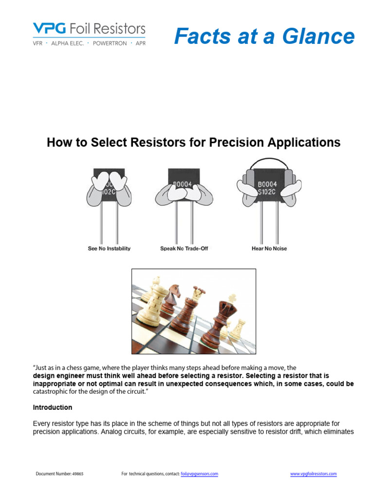 Selecting Resistors for Precision Circuits | PDF | Resistor ...