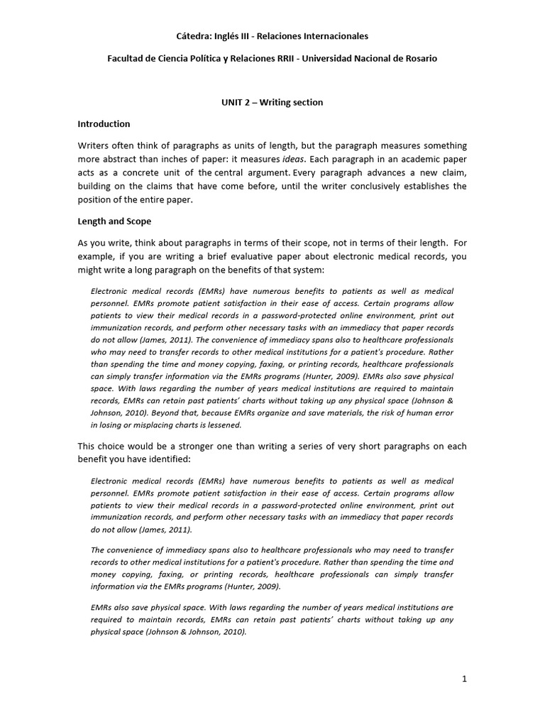Writing Effective Academic Paragraphs | PDF | Electronic Health Record ...