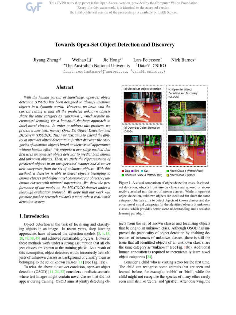 Open-Set Object Detection and Discovery | PDF | Cluster Analysis | Learning