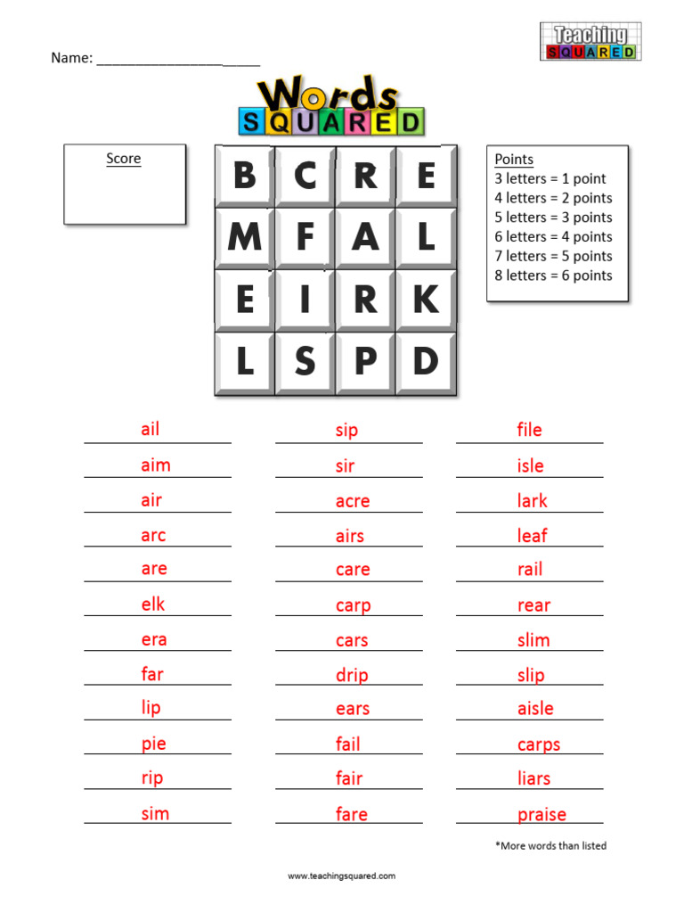 Word Points Scoring Guide | PDF