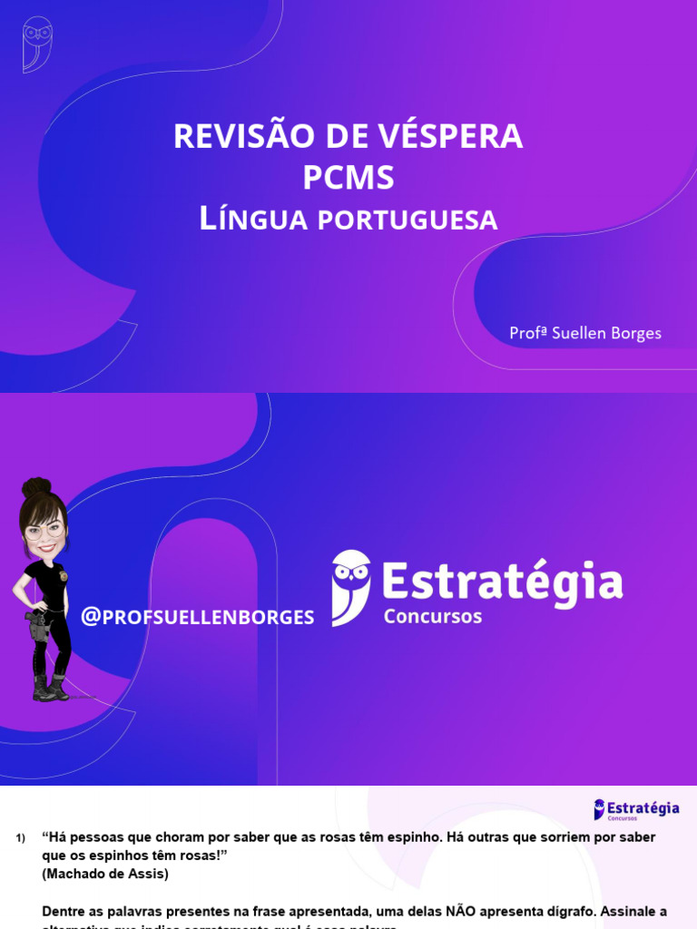 Revisão de Língua Portuguesa PCMS | PDF | Mecânica da linguagem | Sintaxe