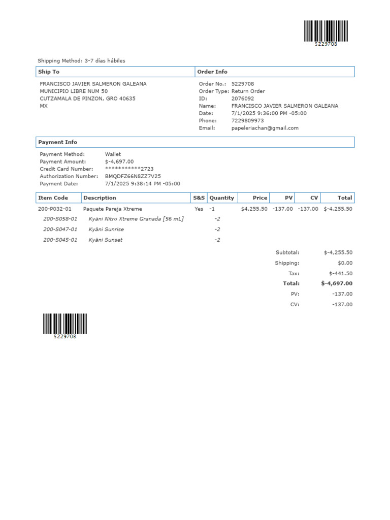 Ship To Order Info | PDF