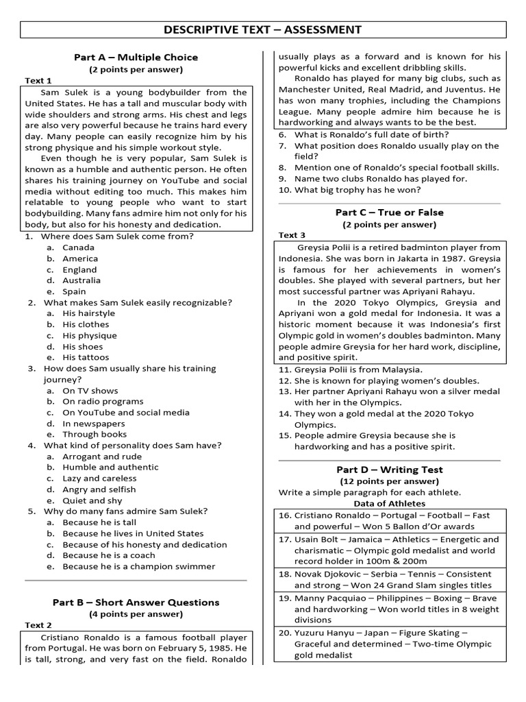 Athlete Profiles and Assessments | PDF | Sports