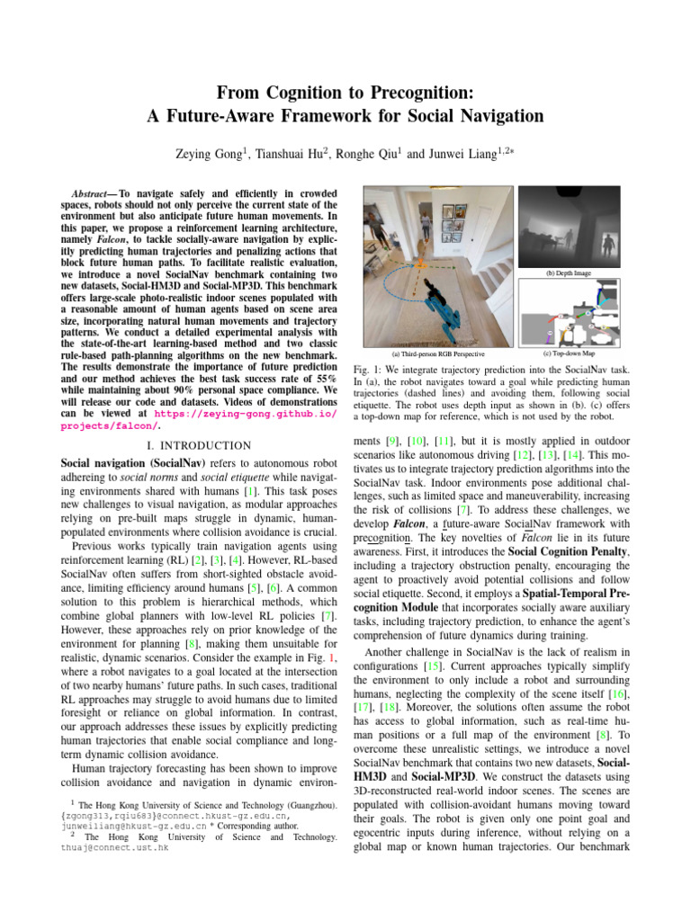Future-Aware Social Navigation Framework | PDF | Robot | Robotics