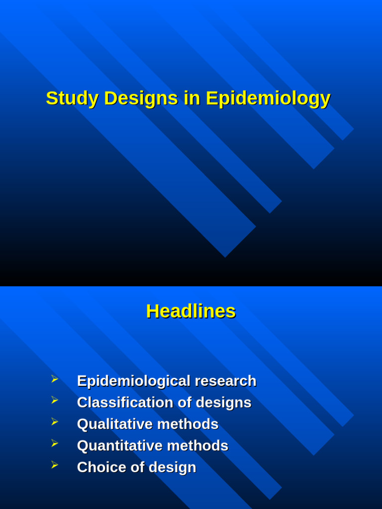 Study Designs in Epidemiology | PDF | Cohort Study | Qualitative Research