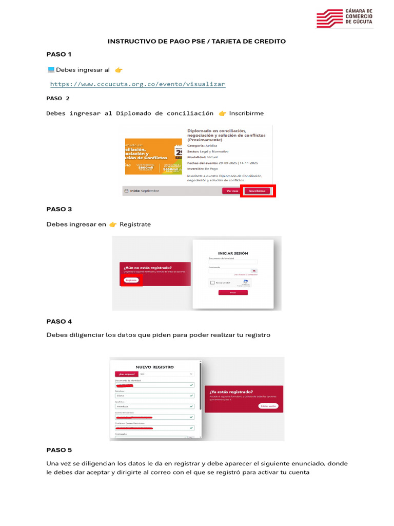 Instrucciones para Pago PSE y Tarjeta | PDF