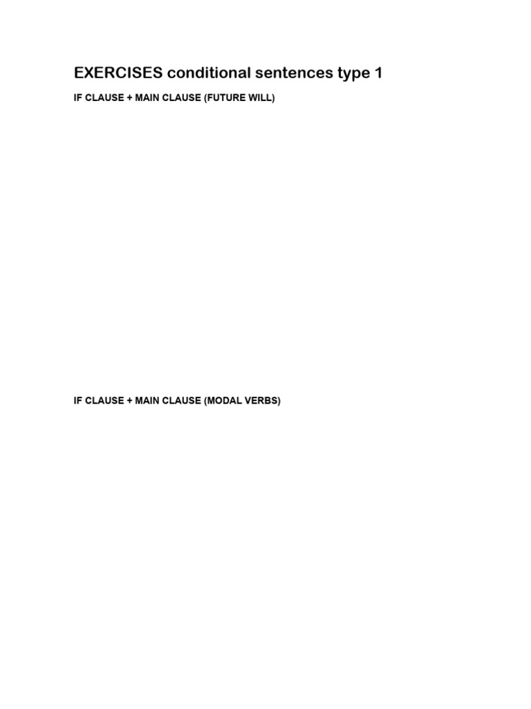 Conditional Sentences Exercises | PDF | Linguistics | Grammar