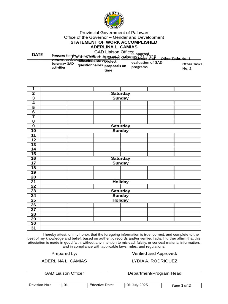 SWA-Template GAD Liason Officer | PDF