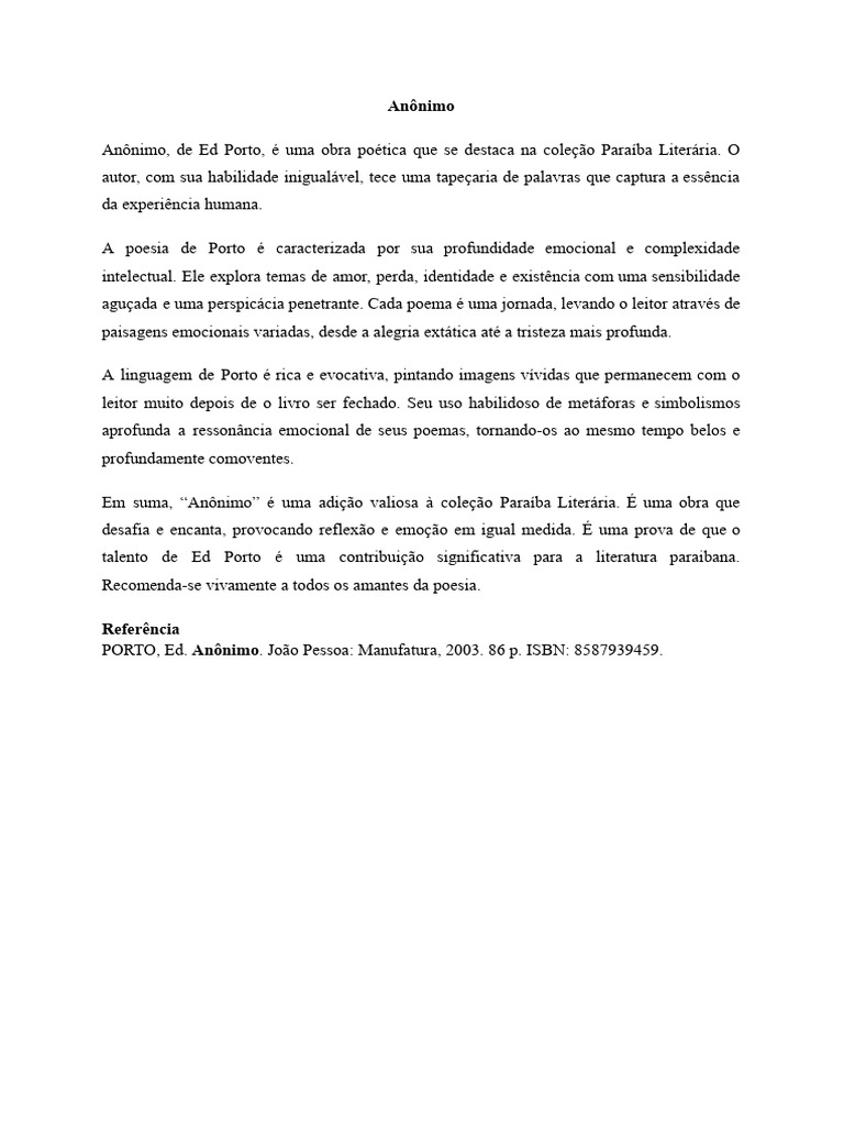 Anônimo | PDF