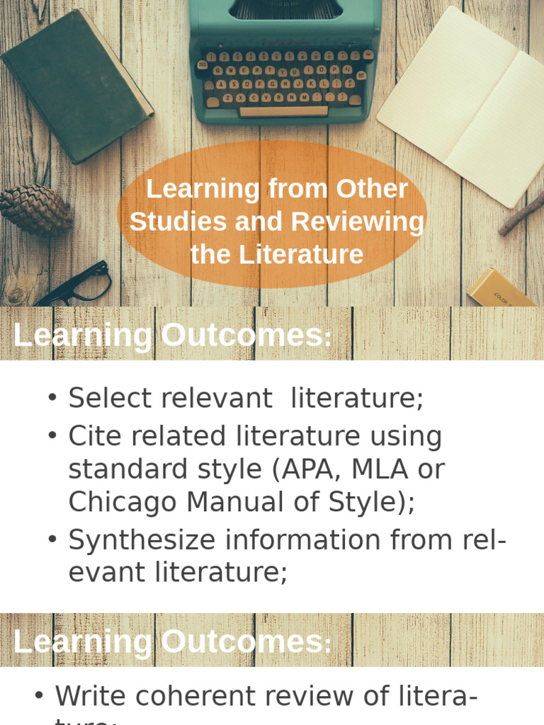 Learning From Other Studies and Reviewing The Literature | PDF ...