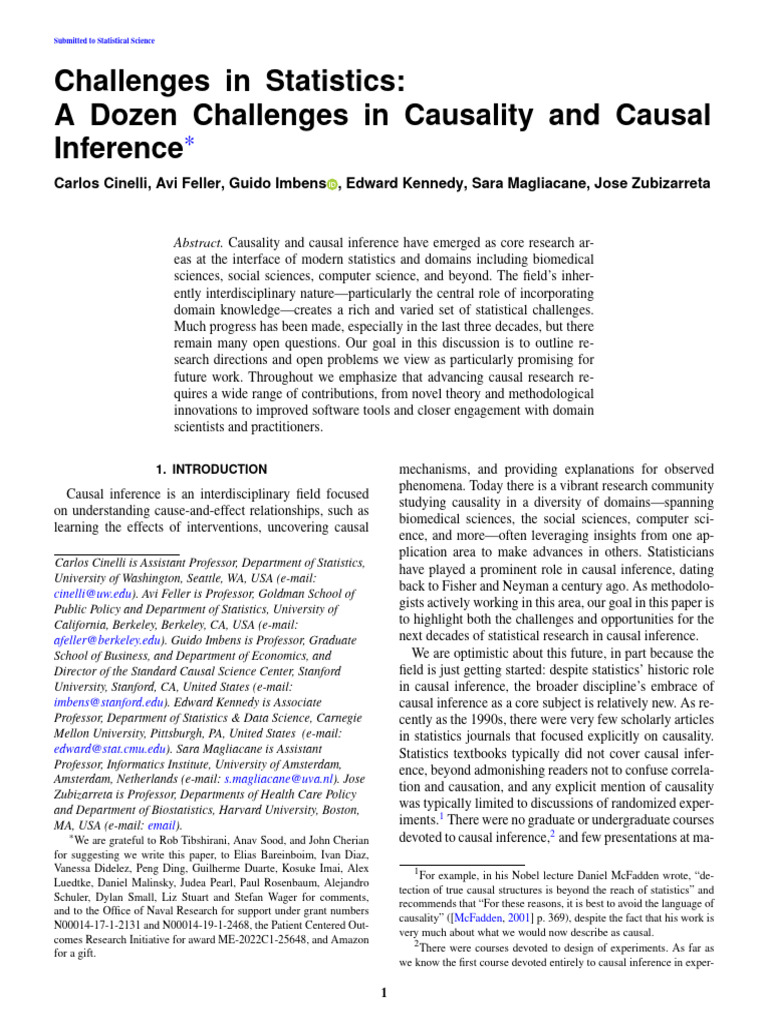Causality Challenges in Statistics | PDF | Statistical Inference ...