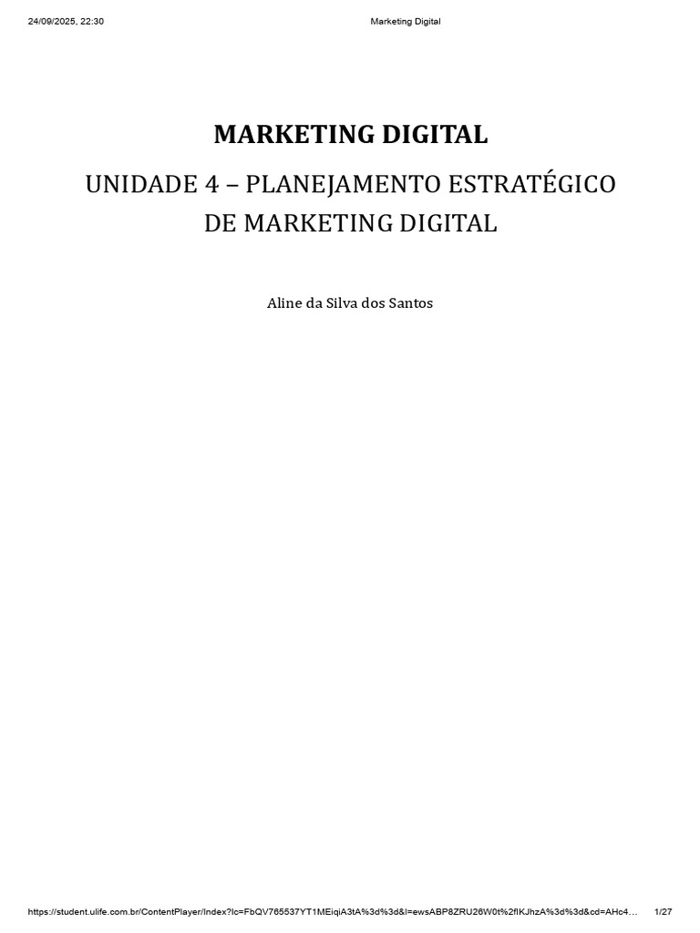Planejamento Estratégico em Marketing Digital | PDF | Marketing | Rede ...