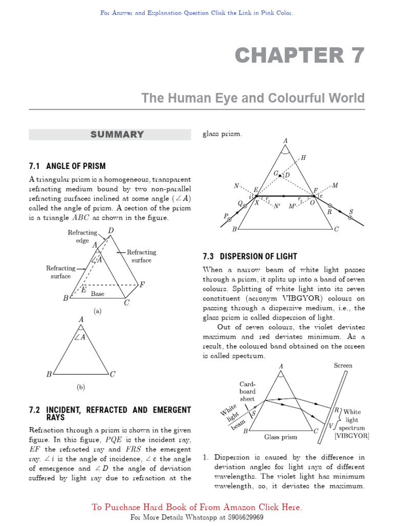 Human Eye and Light Phenomena Explained | PDF | Light | Refraction