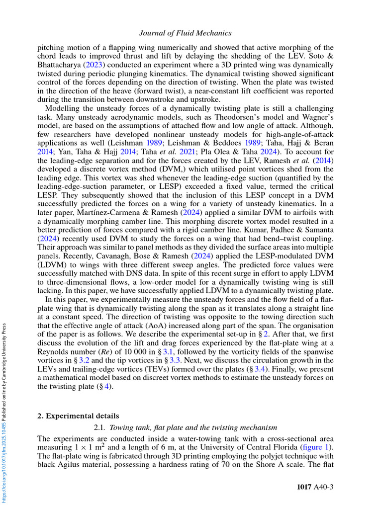 Unsteady Forces on Twisting Wings | PDF | Vortices | Lift (Force)