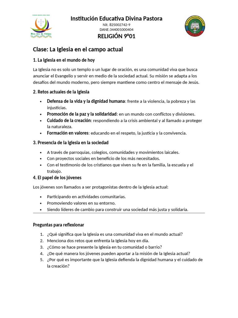 La Iglesia y sus Retos en el Mundo Actual | PDF