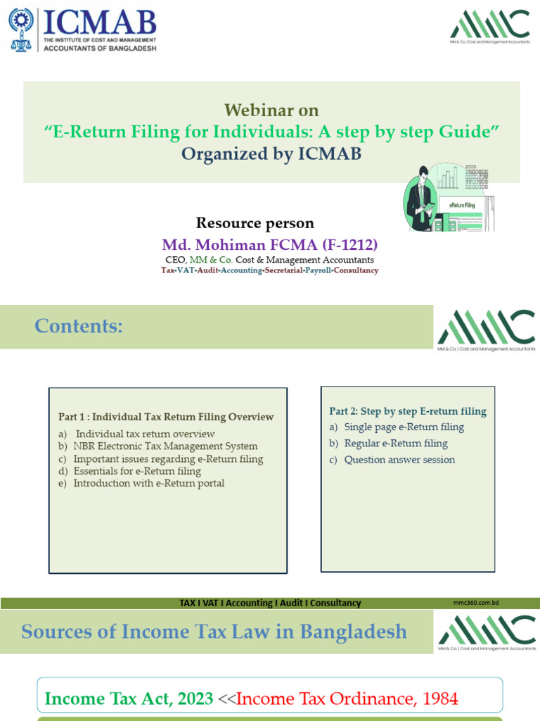 E-Return Filing Guide for Individuals | PDF | Value Added Tax | Taxes