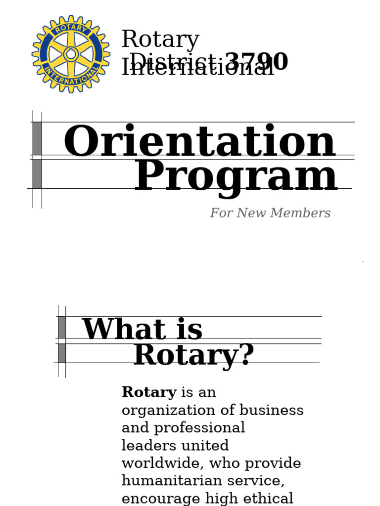Rotary District 3790 Orientation Guide | PDF