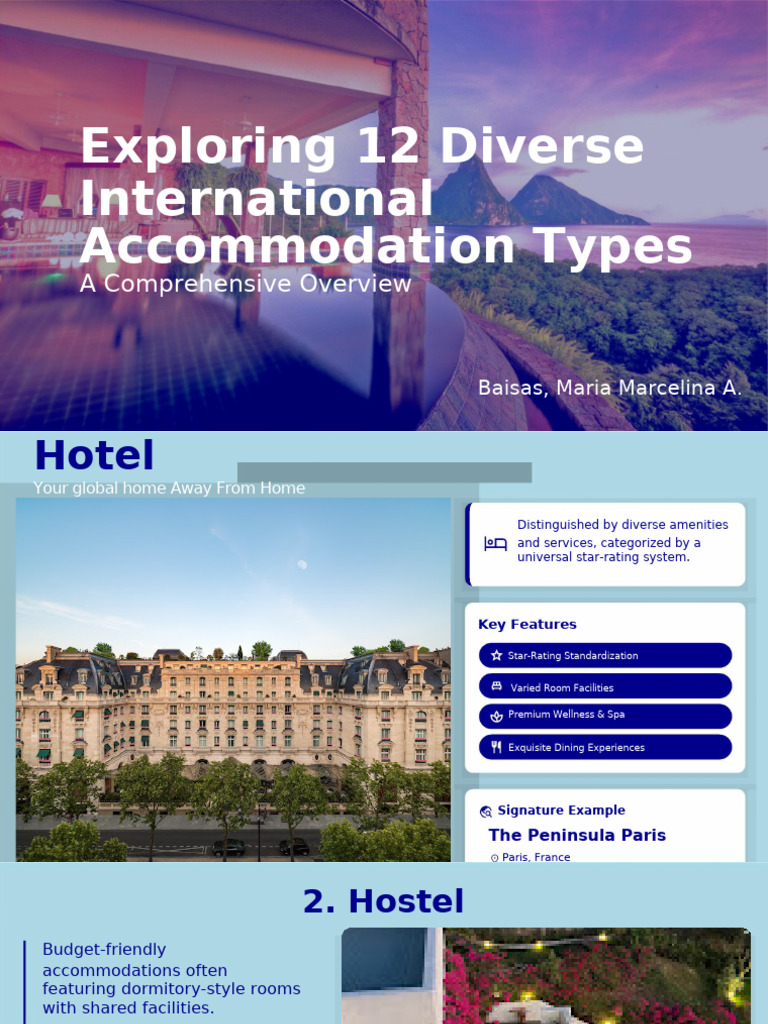 12 Types of International Accommodation | PDF | Hotel | Hospitality ...