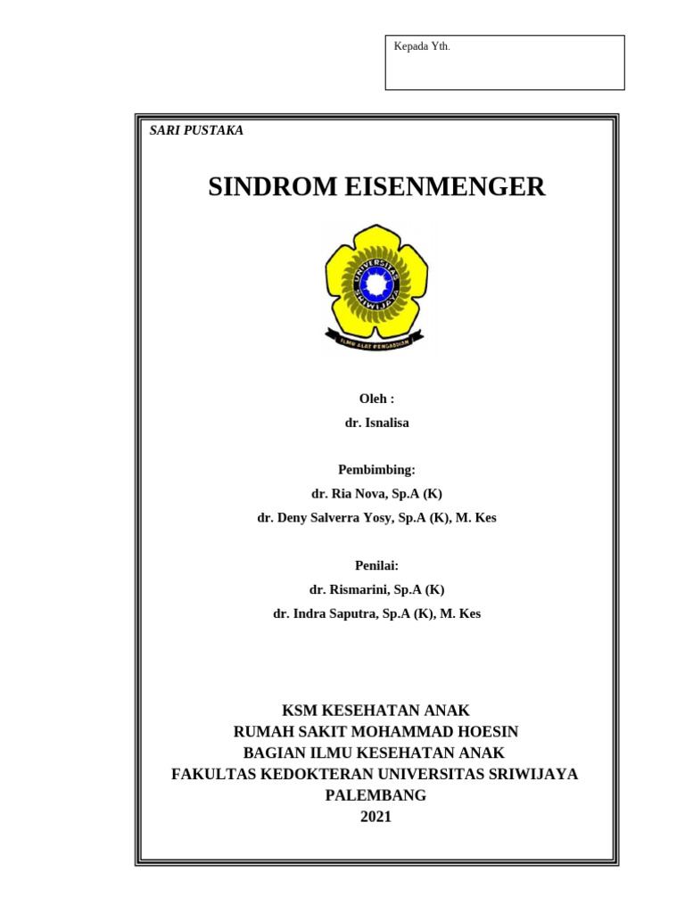 Sindrom Eisenmenger: Sari Pustaka | PDF