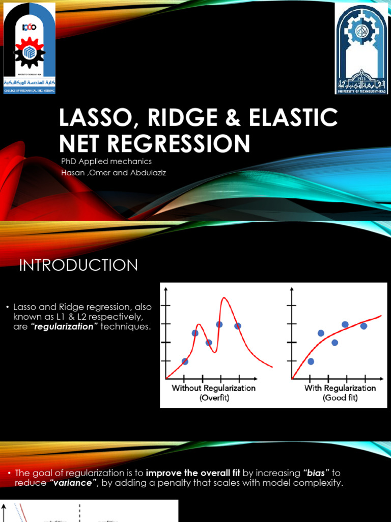 Lasso, Ridge & Elastic Net Regression Explained | PDF | Linear ...