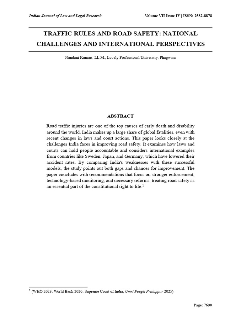 Road Safety: Challenges and Solutions | PDF | Road Traffic Safety ...
