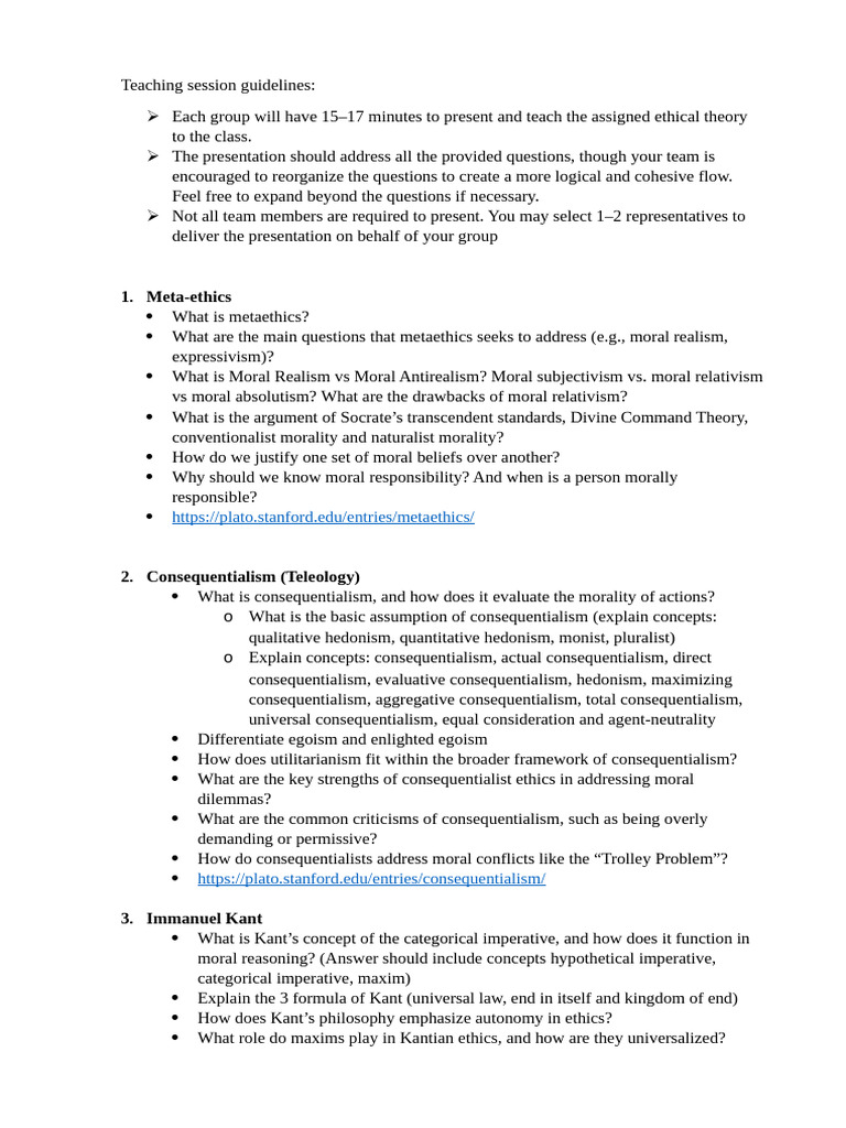 Teaching Session Guidelines | PDF