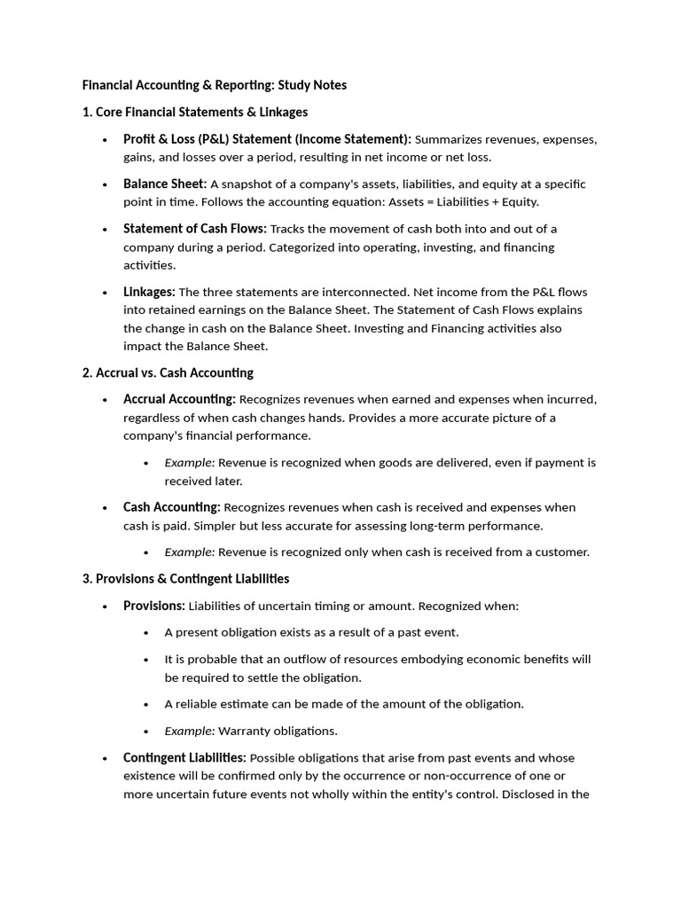 Financial Accounting Study Notes Guide | PDF | Net Present Value ...