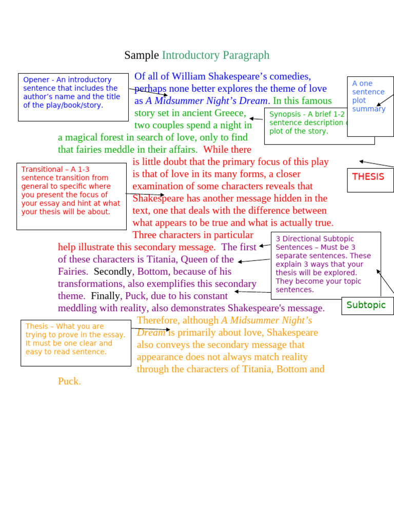 Sample Intro Paragraph-Level 4 | PDF