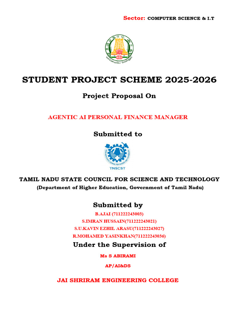 TNSCST SPS 2025 Final Proposal | PDF | Artificial Intelligence ...