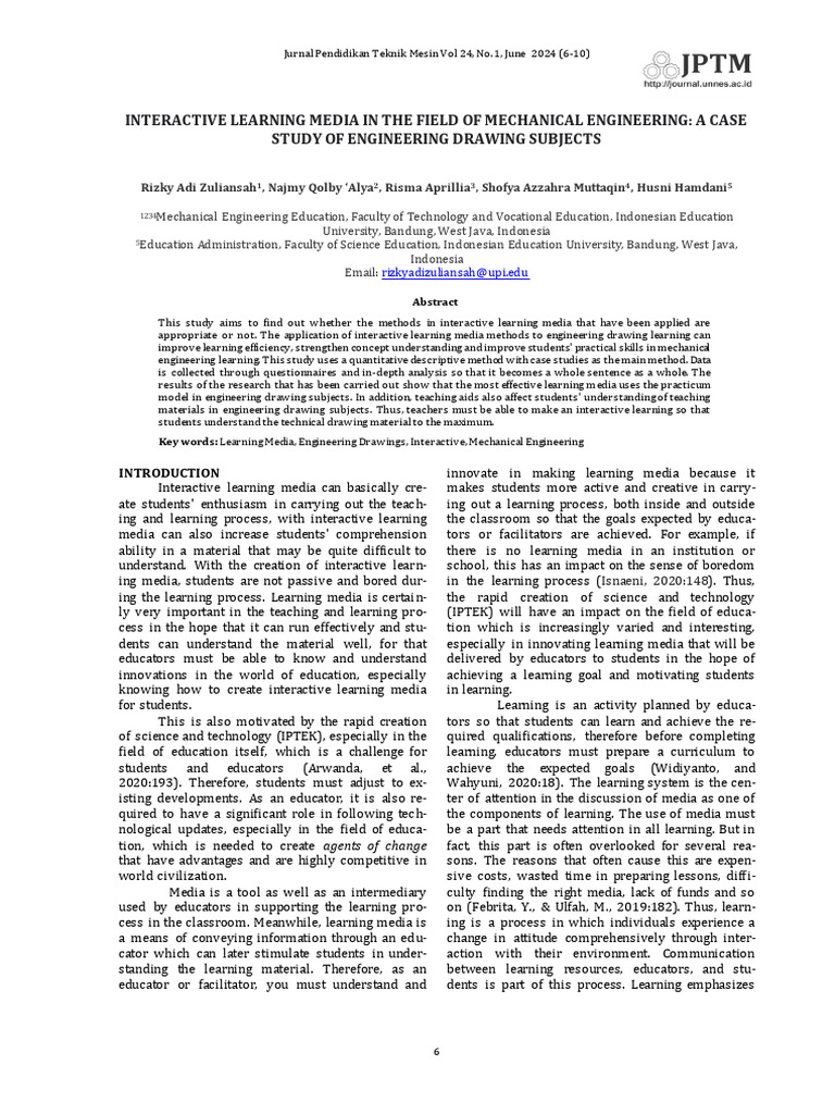 Interactive Learning Media in The Field of Mechanical Engineering A ...