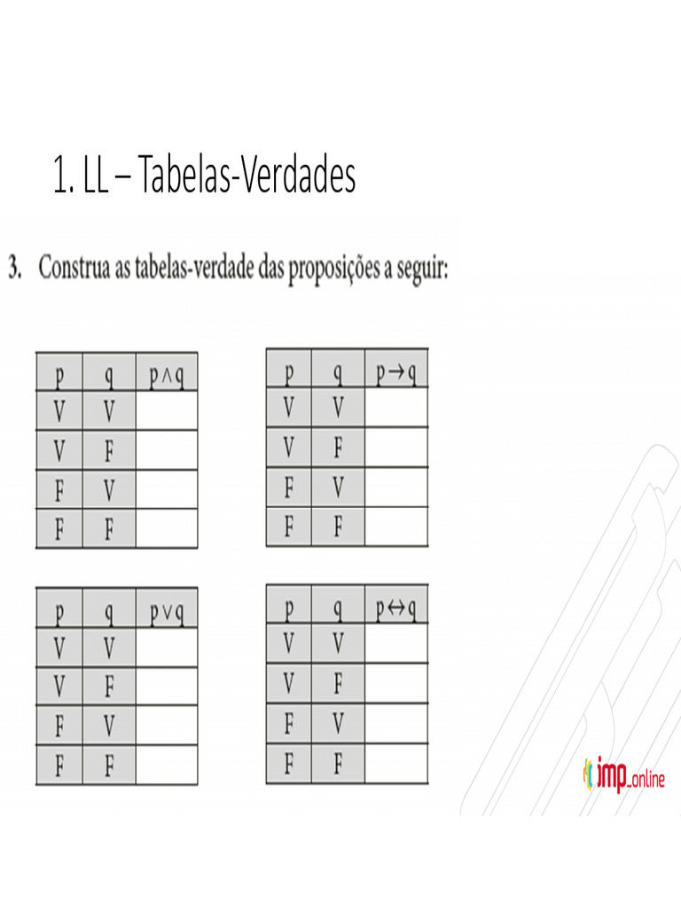 Tabela Verdade Exercício | PDF