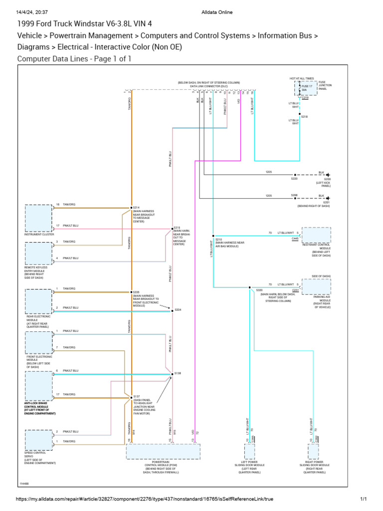 Ford Winstar 1999 3.8L Bus Information | PDF | Automotive Technologies ...