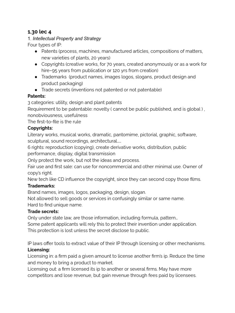 Intellectual Property Strategies Explained | PDF | Intellectual ...