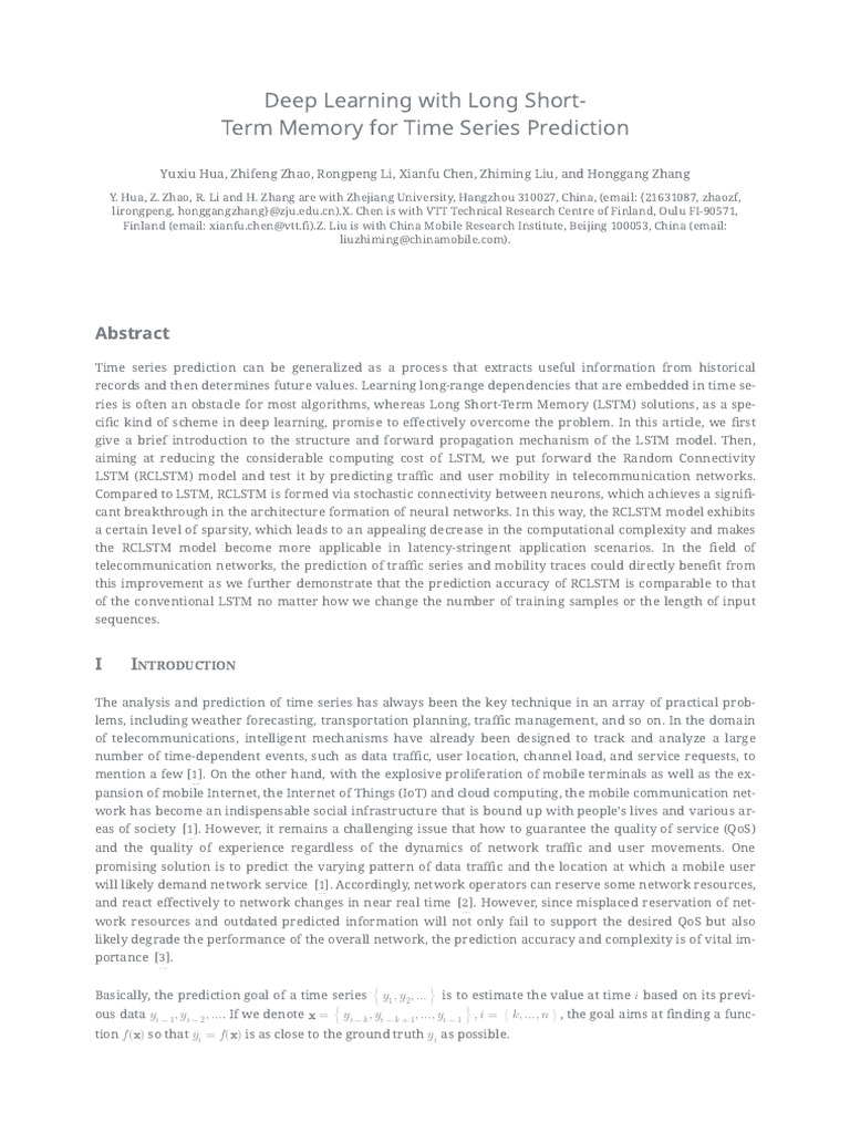 RCLSTM for Efficient Time Series Prediction | PDF | Deep Learning ...