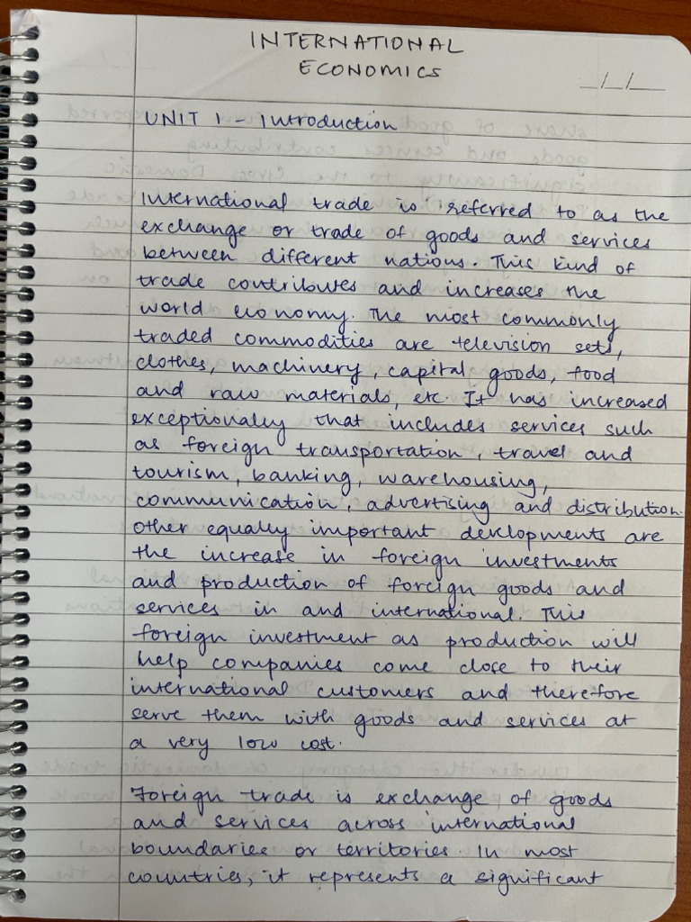 Int Eco Class Notes | PDF