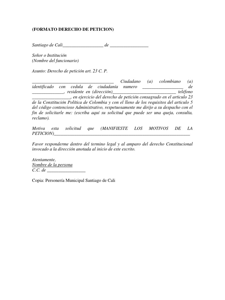 Formato Derecho De Peticion Pdf Peticion Salario Minimo