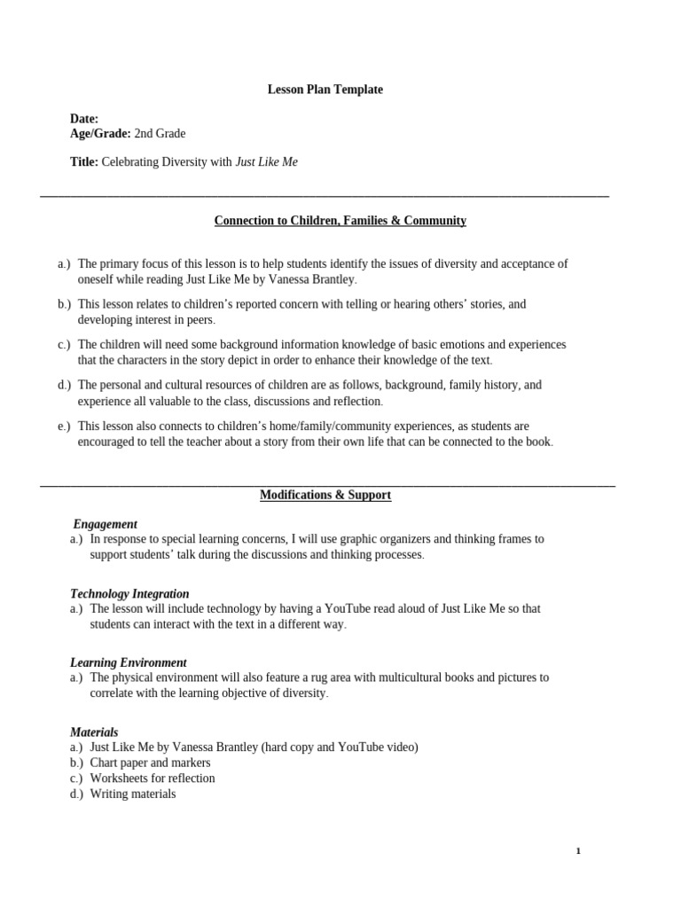 Clean Copy of Lesson Plan Template | PDF | Lesson Plan | Learning
