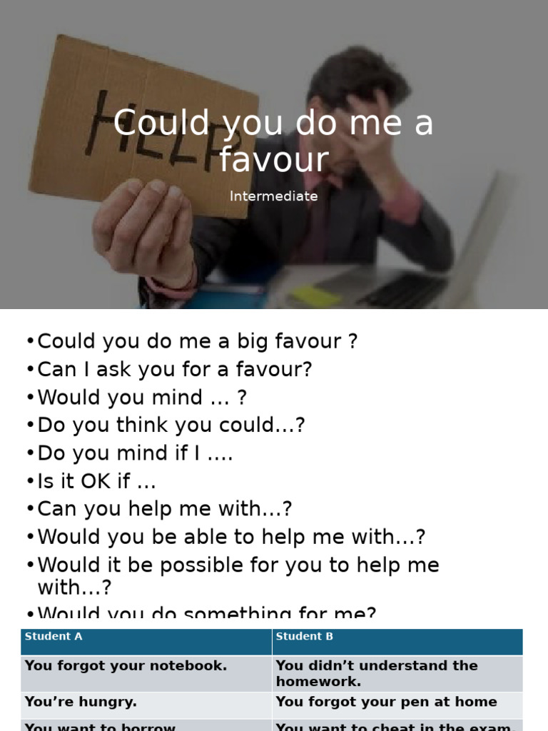 Could You Do Me A Favour | PDF