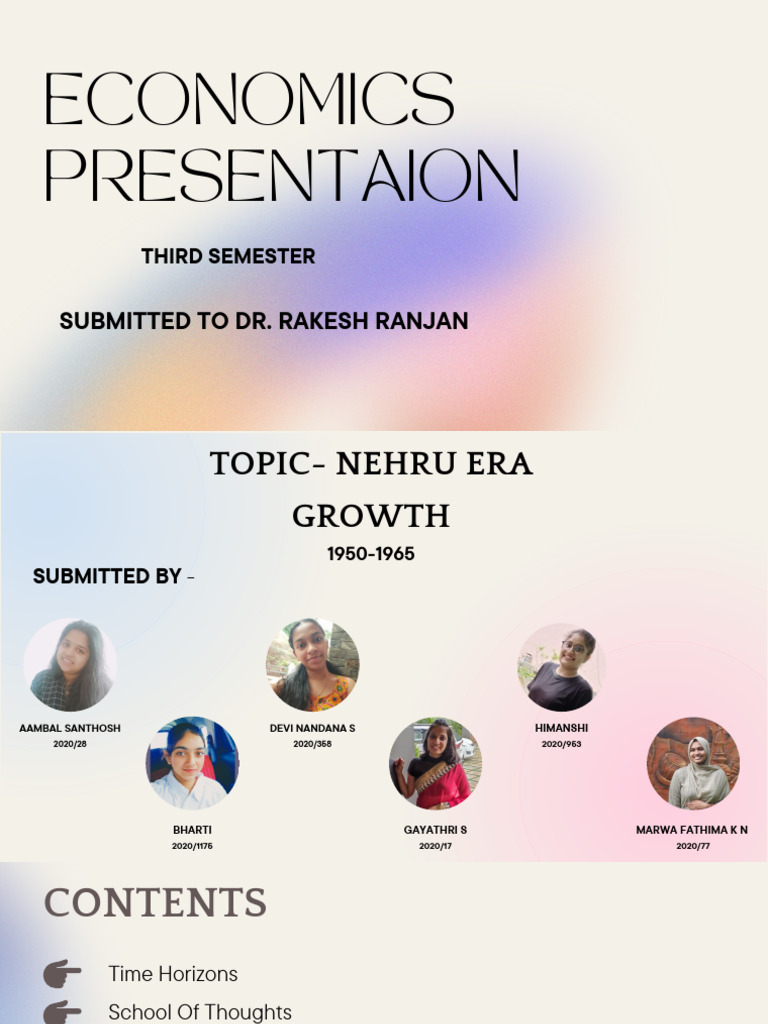 Nehru Era Growth Presentation | PDF | Economic Growth | Economies