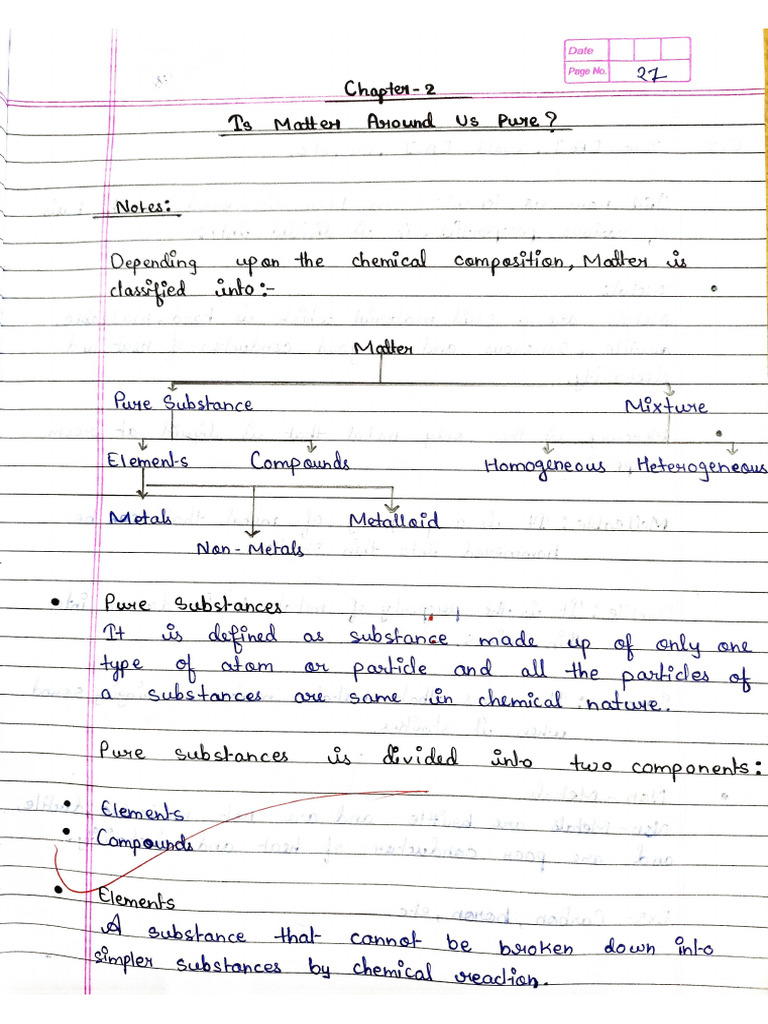 Chemistry Chapter 2 Is Matter Around Us Pure (Notes) | PDF