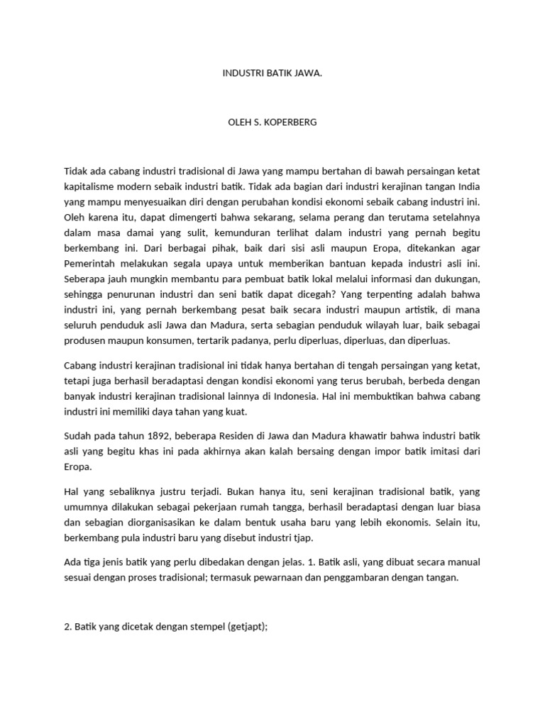 INDUSTRI BATIK-Samuel Koperberg-WPS Office | PDF