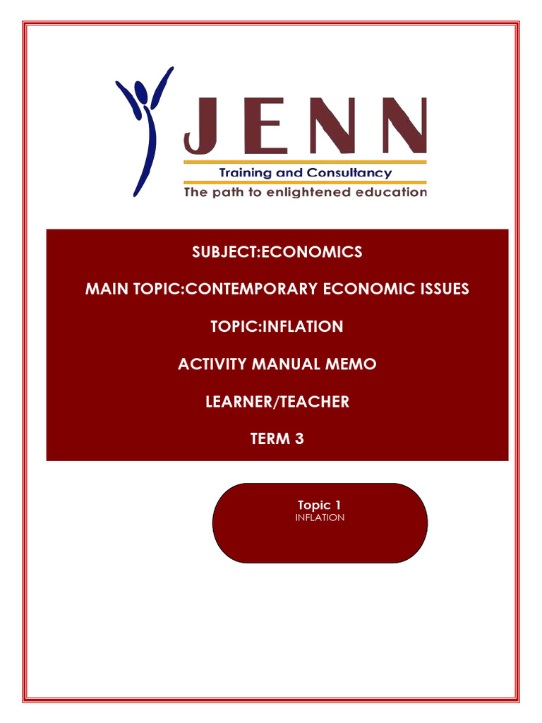 Term 3 Economics: Inflation Activities | PDF | Cost Of Living | Inflation