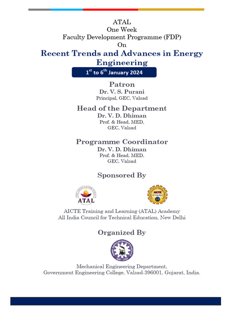 Faculty Development on Energy Engineering | PDF | Energy Development ...