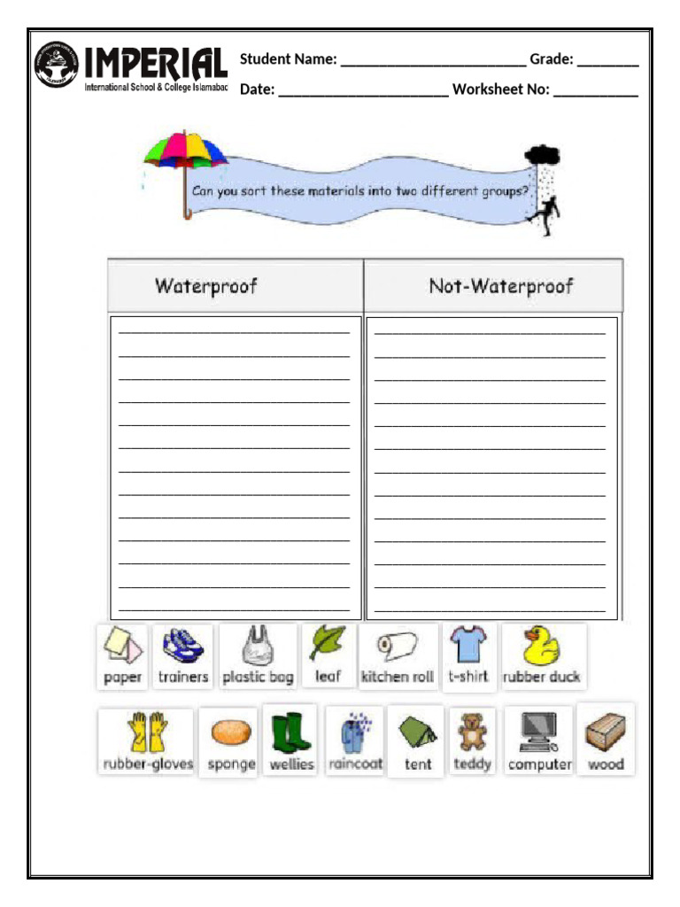 Student Worksheet Template | PDF