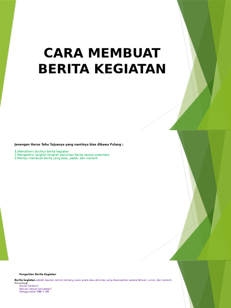 Cara Membuat Berita Kegiatan Secara Urut Dan Sistematis_111446 | PDF
