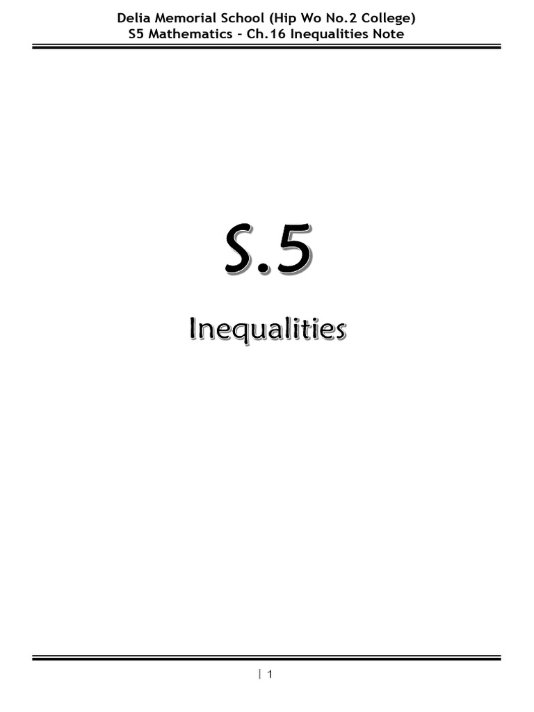 Oscar - S5 Inequalities | PDF | Inequality (Mathematics) | Line (Geometry)
